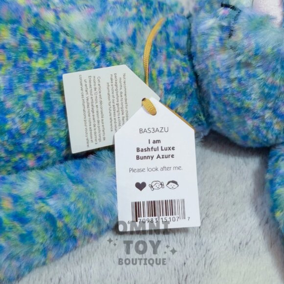 Jellycat Bashful Luxe Bunny Azure MEDIUM Blue Soft Plush Toy Gift - Picture 6 of 6